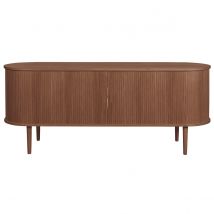 Buffet vintage en bois foncé noyer 2 portes coulissantes L160 cm EPIC