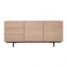Buffet vintage finition bois chêne 2 portes 3 tiroirs L160 cm MANNY