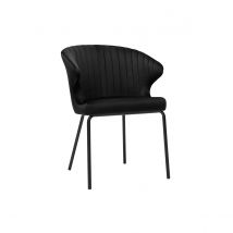 Chaise design noire en tissu velours et métal REQUIEM