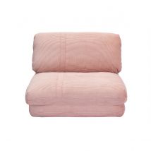 Chauffeuse 1 place convertible en tissu velours côtelé rose SPENCER