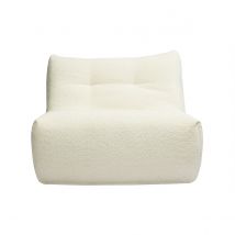 Fauteuil lounge en tissu bouclette blanc cassé BUMPY