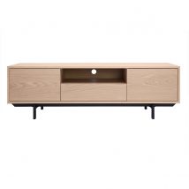 Meuble TV finition bois chêne avec niche ouverte L160 cm MANNY
