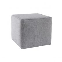 Pouf design carré en tissu gris PAVE