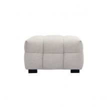 Pouf repose-pieds design en tissu effet velours texturé beige CORTO