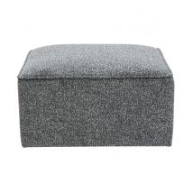 Pouf repose pieds en tissu chiné gris foncé KERRY