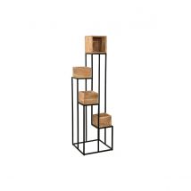 Support de plantes en bois massif et métal noir L42.5 cm PIANO