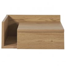 Table de chevet murale finition bois chêne clair avec tiroir NASTY