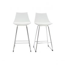 Tabourets de bar design blancs 65 cm (lot de 2) JUNE