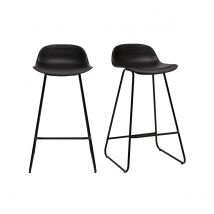 Tabourets de bar design noirs H65 cm (lot de 2) ELLA