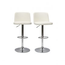 Tabourets de bar design réglables blancs (lot de 2) MONTI