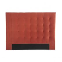 Tête de lit capitonnée en tissu velours terracotta L160 cm HALCIONA