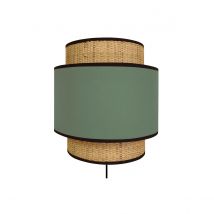 Miliboo - Applique murale bi-matière en jute naturel et tissu vert kaki H26 cm CHILL