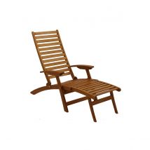 Miliboo - Bain de soleil inclinable 3 positions en bois massif RIO