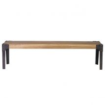 Miliboo - Banc industriel en bois manguier massif et métal noir L180 cm MADISON