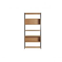 Miliboo - Bibliothèque étagère finition bois clair chêne et métal noir L94 cm FLEA