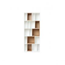Miliboo - Bibliothèque modulable blanche et finition bois clair chêne L85 cm JAZZ