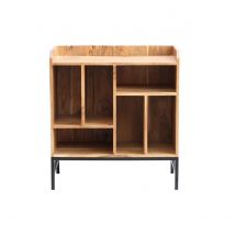 Miliboo - Buffet de rangement vinyles en bois massif et métal noir L76 cm BLUES