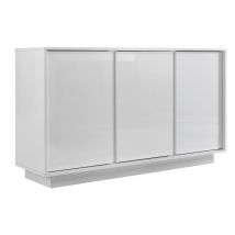 Miliboo - Buffet design blanc laqué brillant 3 portes L138 cm COMO