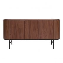 Miliboo - Buffet design bois foncé noyer et métal noir 3 portes L160 cm SKYE