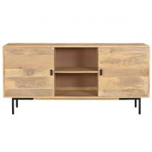 Miliboo - Buffet en bois clair manguier massif et métal noir 2 portes L168 cm JUDE