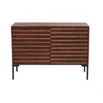 Miliboo - Buffet en bois foncé manguier massif et métal noir 2 portes L100 cm ONDA