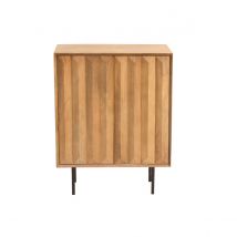 Miliboo - Buffet en bois manguier massif gravé et métal noir 2 portes L70 cm AGRA