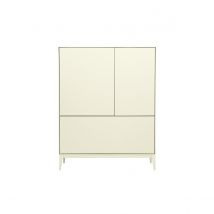 Miliboo - Buffet haut beige laqué mat 2 portes 1 tiroir L90 cm GRAY