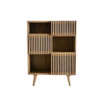Miliboo - Buffet haut en bois manguier massif 3 portes coulissantes L85 cm ALBA