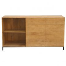 Miliboo - Buffet industriel en bois manguier massif et métal noir 2 portes L145 cm YPSTER