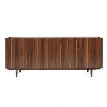 Miliboo - Buffet vintage en bois foncé 4 portes L180 cm SANAA