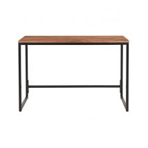 Miliboo - Bureau industriel bois massif et métal noir L115 cm HOORN