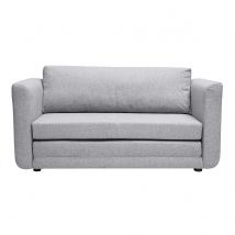 Miliboo - Canapé convertible 2 places en tissu gris clair LEON