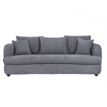 Miliboo - Canapé convertible déhoussable 3-4 places design haricot en tissu effet velours gris anthracite SACHA