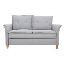 Canapé scandinave 2 places en tissu gris clair et bois clair CLIFF