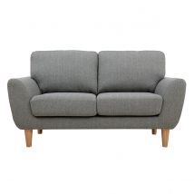 Miliboo - Canapé scandinave 2 places en tissu gris et bois clair ALICE