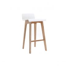 Miliboo - Chaise de bar scandinave bois et blanc H65 cm BALTIK