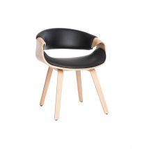 Miliboo - Chaise design noir et bois clair ARAMIS