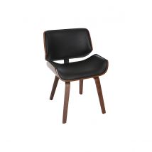 Miliboo - Chaise design noir et bois foncé RUBBENS