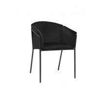 Miliboo - Chaise design noire en tissu velours et métal BRIANE
