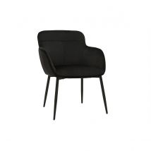 Miliboo - Chaise design noire en tissu velours et métal FRIDA