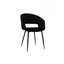 Miliboo - Chaise design noire en tissu velours et métal PRISMA