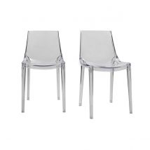 Miliboo - Chaises design empilables transparentes intérieur - extérieur (lot de 2) YZEL