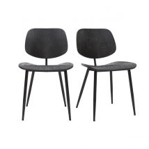 Miliboo - Chaises design noire en bois noir et métal (lot de 2) TOBIAS