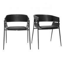 Miliboo - Chaises design noires (lot de 2) WESS