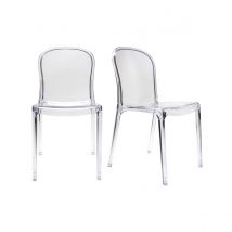 Miliboo - Chaises empilables design transparentes (lot de 2) THALYSSE