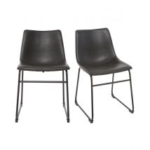 Miliboo - Chaises industrielles noires (lot de 2) NEW ROCK