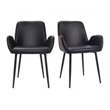 Miliboo - Chaises vintage noires (lot de 2) TIKA