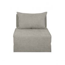 Miliboo - Chauffeuse 1 place convertible en tissu effet velours gris VICTOR