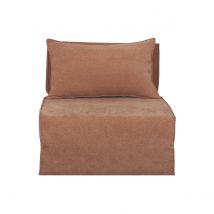 Miliboo - Chauffeuse 1 place convertible en tissu effet velours terre brûlée VICTOR
