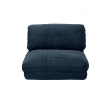 Miliboo - Chauffeuse 1 place convertible en tissu velours côtelé bleu foncé SPENCER